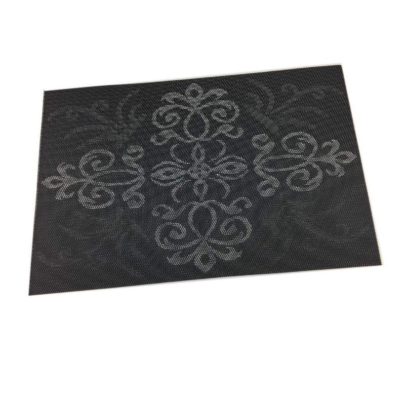 Gugrida Luxury Black Placemats Set of 6 Crossweave Woven Vinyl Placemat for Dining Table Heat Resistant Non-Slip Kitchen Table Mats Easy to Clean - Image 5